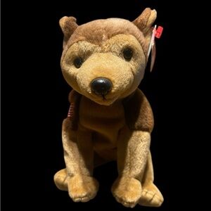 TY Beanie Baby Courage German Shepherd Dog w/ Flag & Tag – Retired USA Patriotic